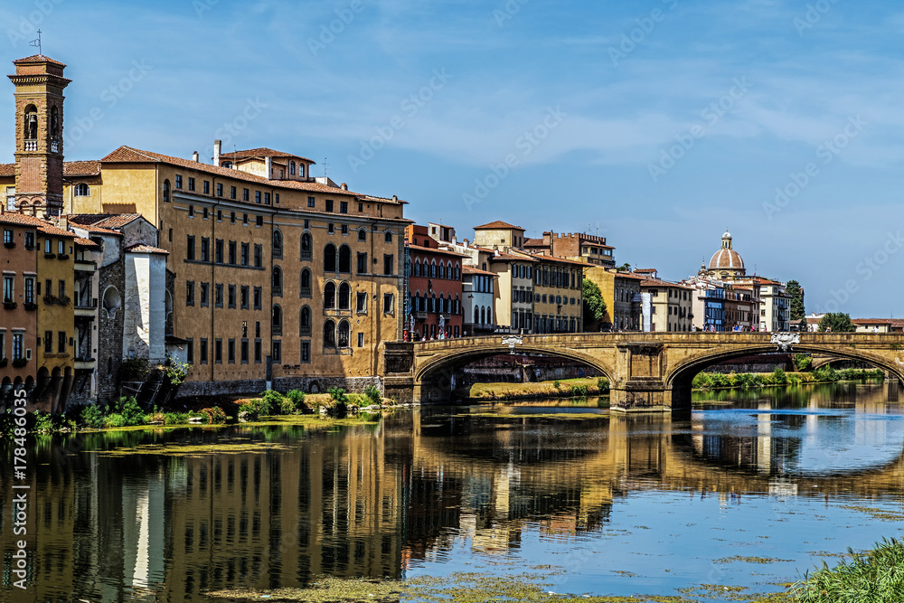 Cityscape of Florence , the capital city of the Tuscany region. The city is considered the birthplace of the Renaissance and called 
