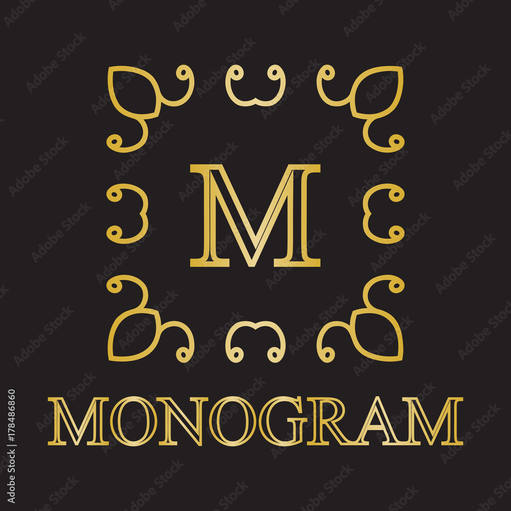 Simple and graceful monogram template, Design elements. Vector illustration. Simple and graceful monogram template, Design elements. Vector illustration.
