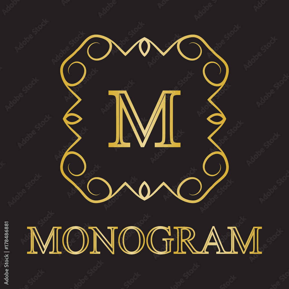 Fototapeta premium Simple and graceful monogram template, Design elements. Vector illustration.