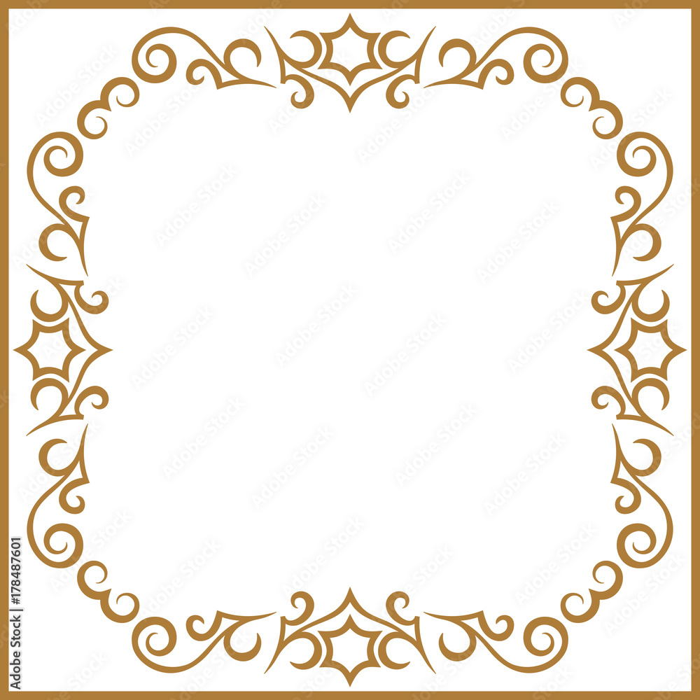 Vintage frame retro decoration corner template design.Gold photo frame ...