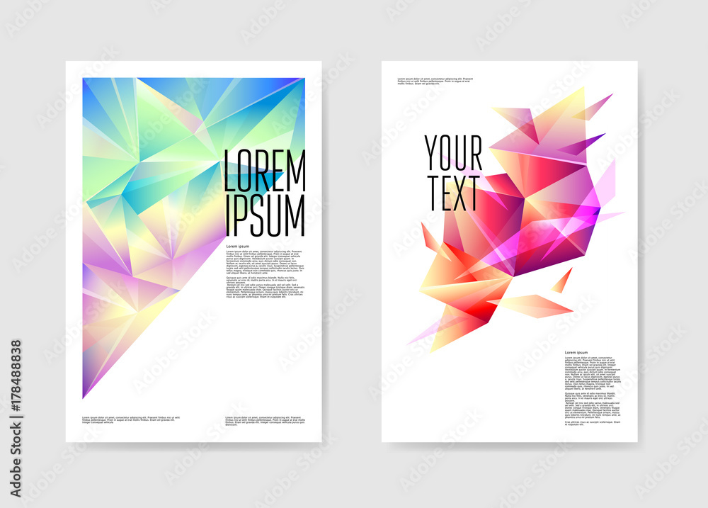 Abstract Posters Covers Triangular Design. Geometric Shapes Brochure Template. Banner Identity Card Design. Vector illustration