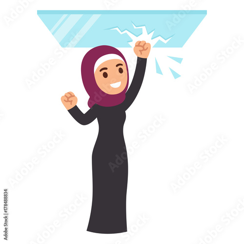 Muslim business woman breaking glass ceiling