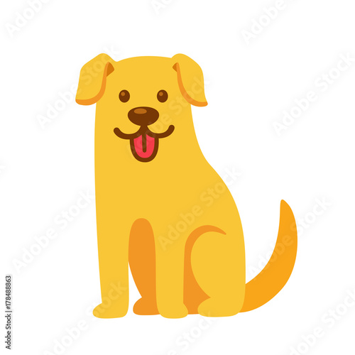 Golden retriever cartoon illustration.