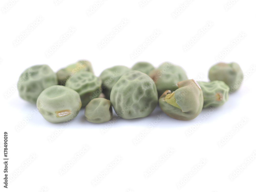 dry peas on a white background
