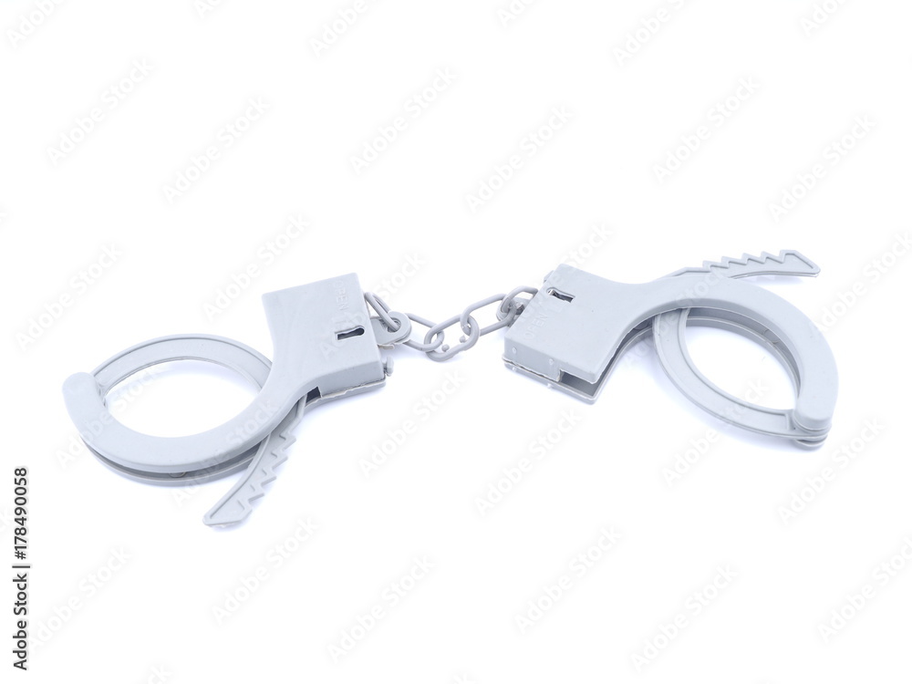handcuffs on a white background handcuffs on a white background