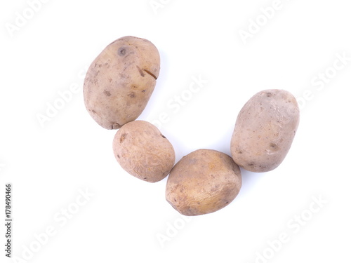 potatoes on a white background