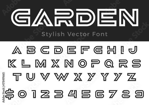 Design vector linear Font Title Header Lettering Logo Monogram