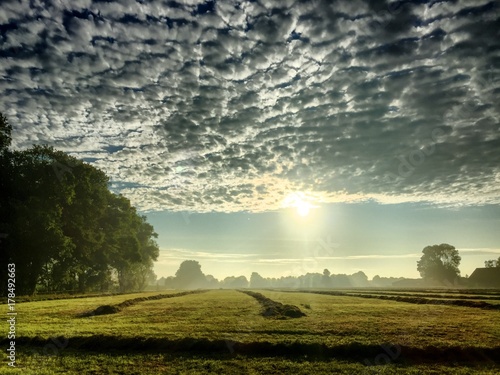 Wallpaper Mural Colorful countryside sunrise over the agraric fields showing the dramatic colors and clouds in the sky Torontodigital.ca