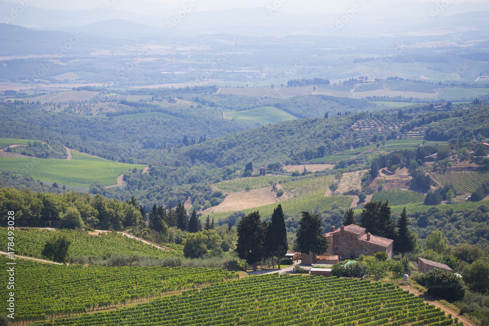 View to the hills of Tuscany, Italy