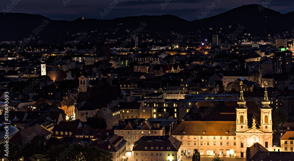 night landscape from Graz in August