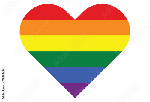 LGBT gay rainbow symbol heart. Homosexual pride banner illustration.