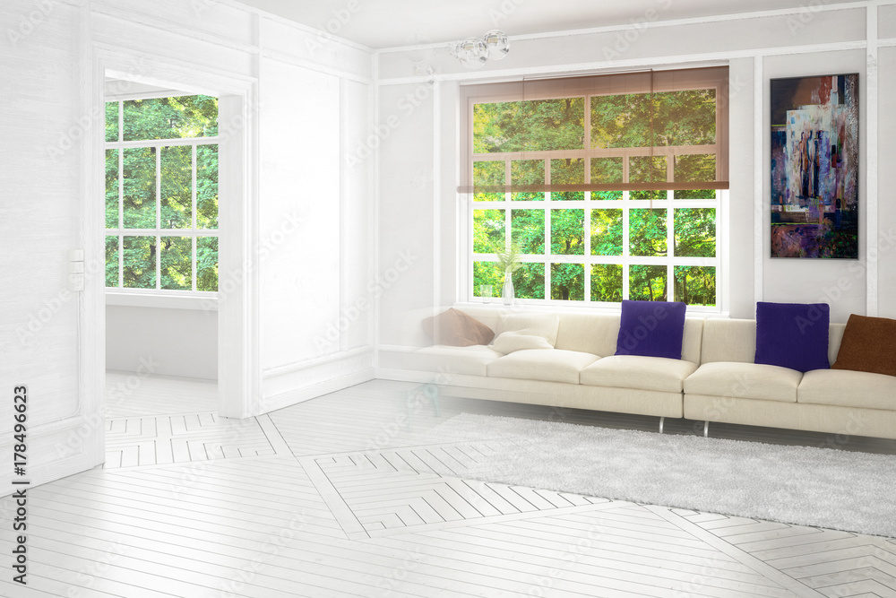 Fototapeta premium Projekt einer Wohnzimmereinrichtung (Vision)