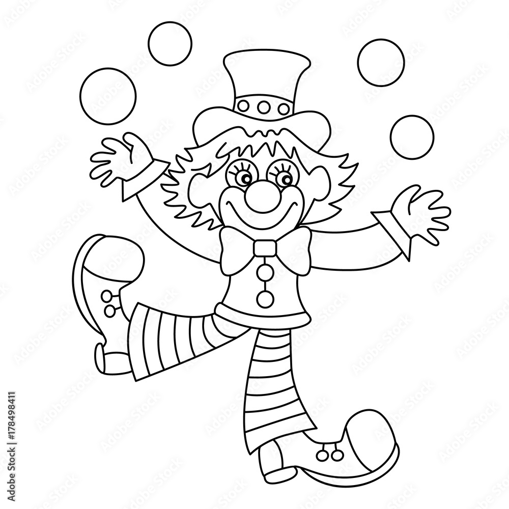 clown juggling clipart