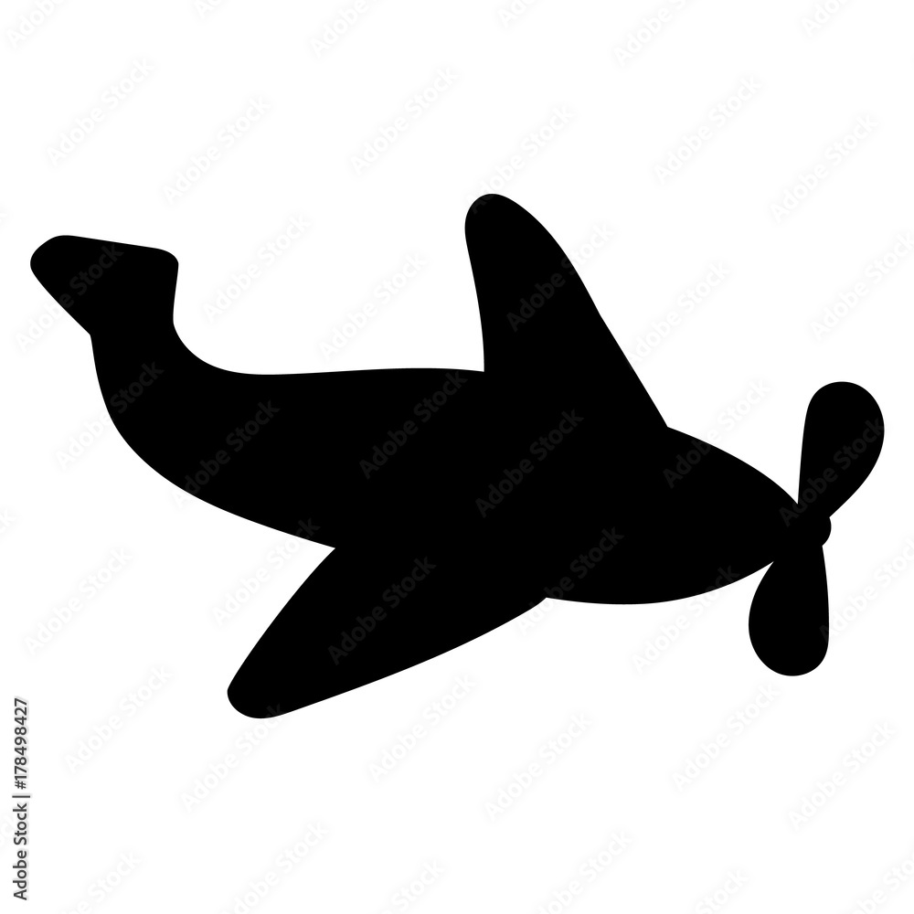 Fototapeta premium Vector Silhouette of Cartoon Plane