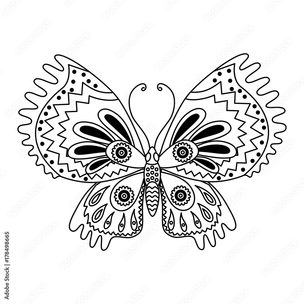 Vector Black and White Butterfly Vector Black and White Butterfly