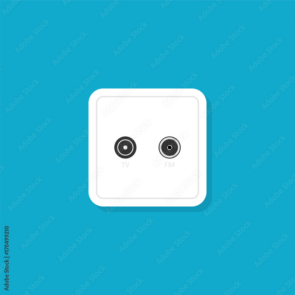 Antenna socket for TV and radio. Flat style Antenna socket for TV and radio. Flat style