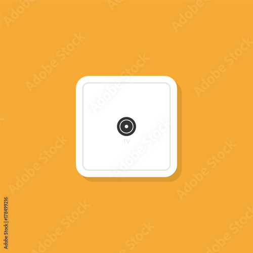 TV socket illustration in flat style. Vector
