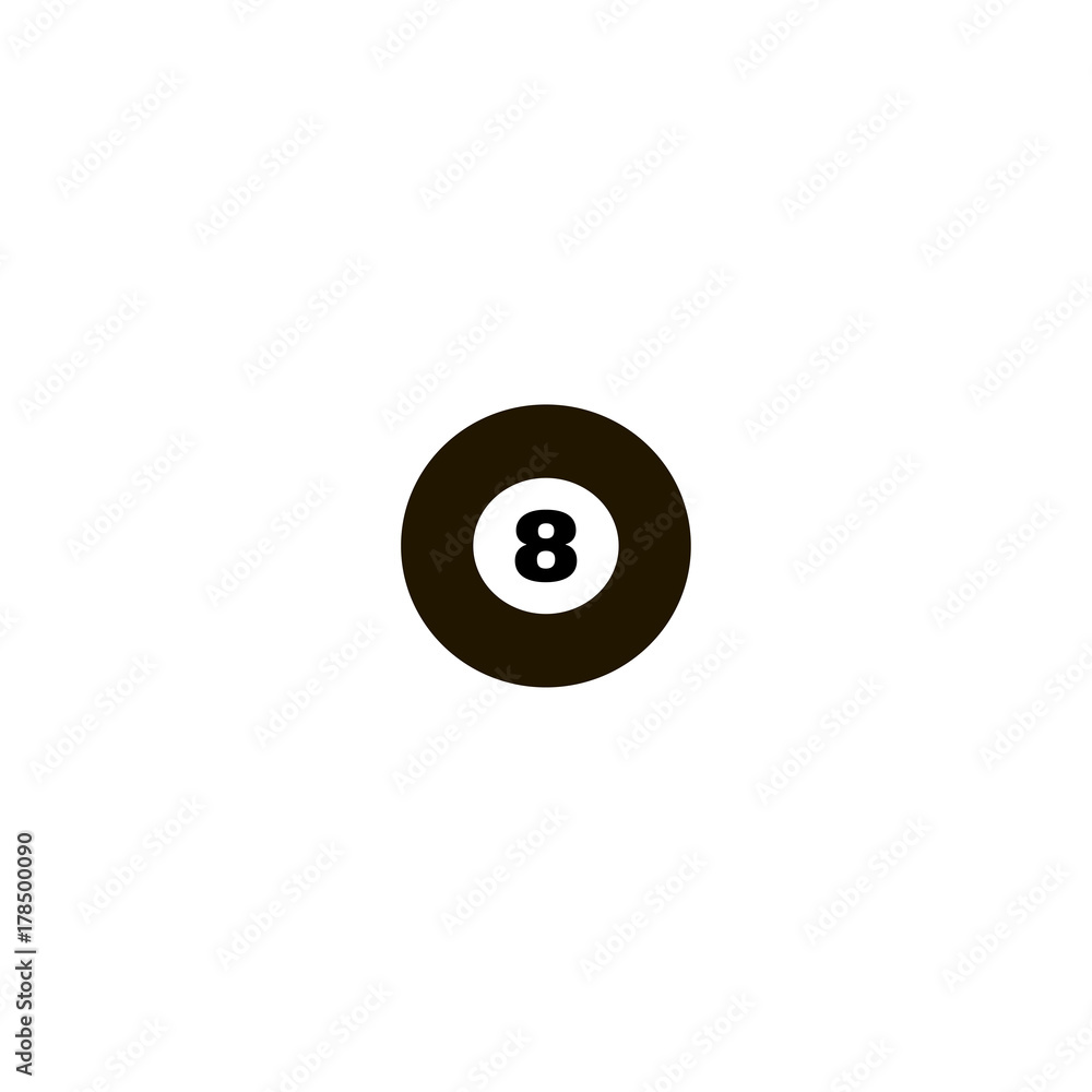 Billiard ball with number eight icon. flat design Billiard ball with number eight icon. flat design