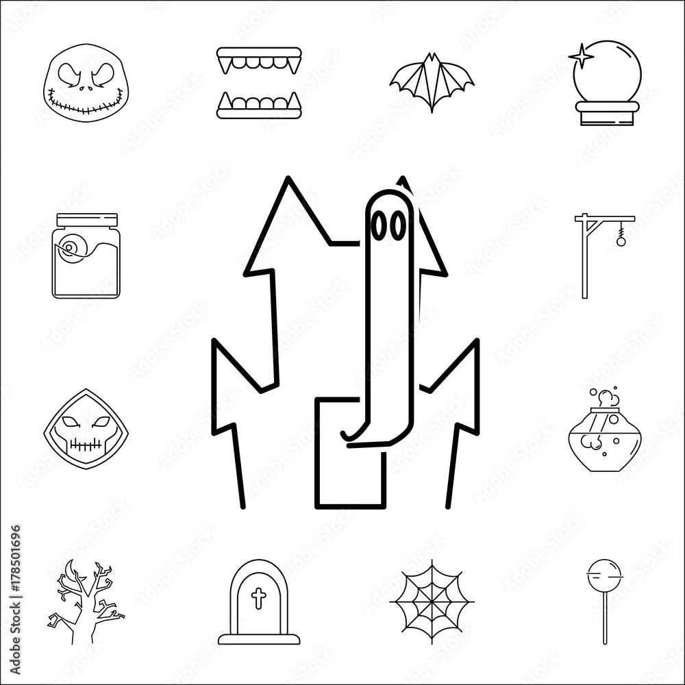 GHOST CASTLE ICON. Set of Halloween icons
