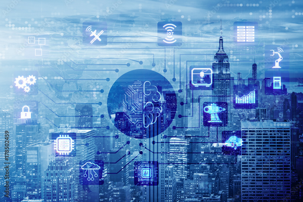 Smart city concept powered by artificial intelligence Smart city concept powered by artificial intelligence