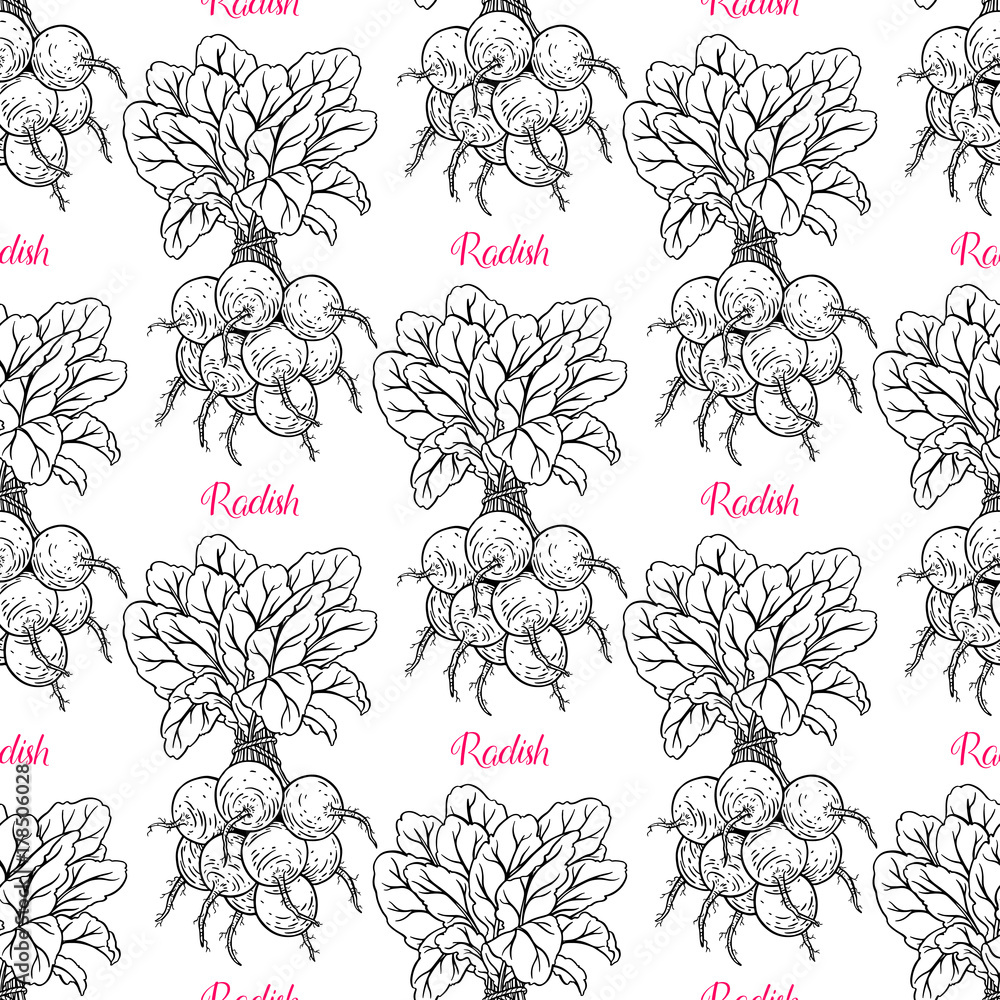 seamless bunches of ripe radish seamless bunches of ripe radish