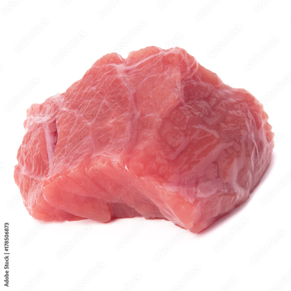 Raw chopped beef meat cube isolated om white background cut out. Raw chopped beef meat cube isolated om white background cut out.