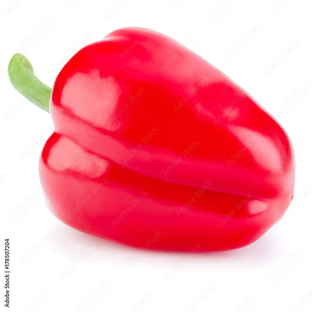 one sweet bell pepper isolated on white background cutout one sweet bell pepper isolated on white background cutout