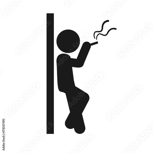 smoking person, symbol on white background
