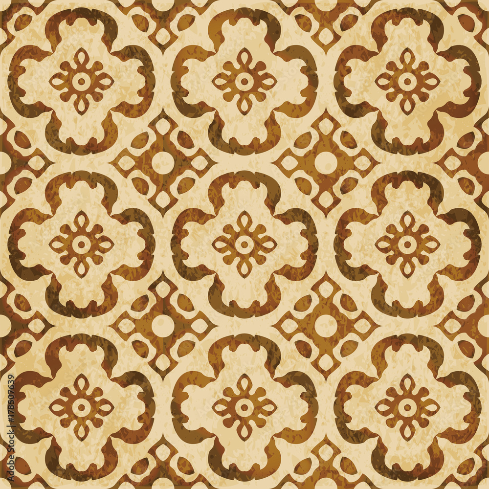 Retro brown watercolor texture grunge seamless background round curve flower geometry Retro brown watercolor texture grunge seamless background round curve flower geometry