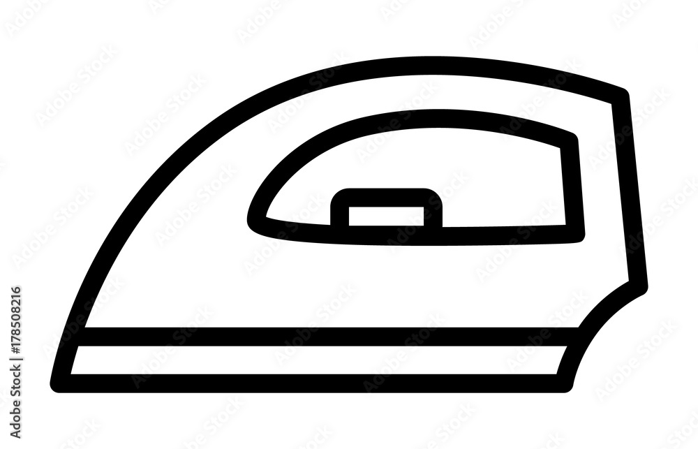Electric steam clothes iron line art vector icon for apps and websites Electric steam clothes iron line art vector icon for apps and websites