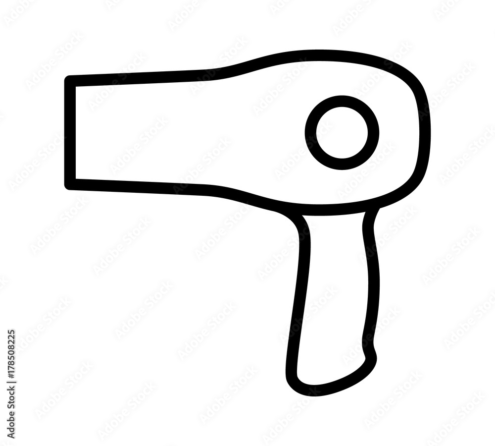 Hair dryer, hairdryer or blow dryer line art vector icon for apps and  websites Stock Vector | Adobe Stock
