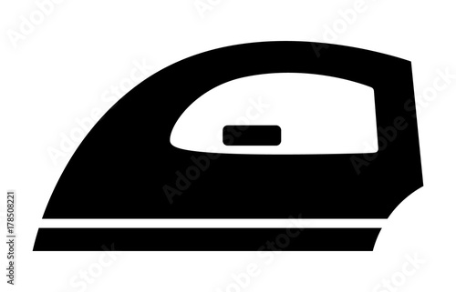 Electric steam clothes iron flat vector icon for apps and websites