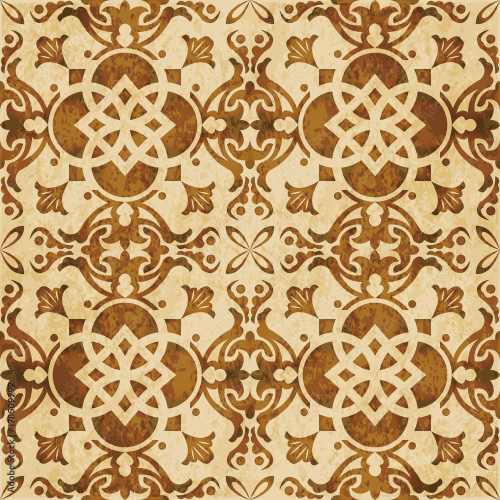 Retro brown watercolor texture grunge seamless background round square cross kaleidoscope Retro brown watercolor texture grunge seamless background round square cross kaleidoscope
