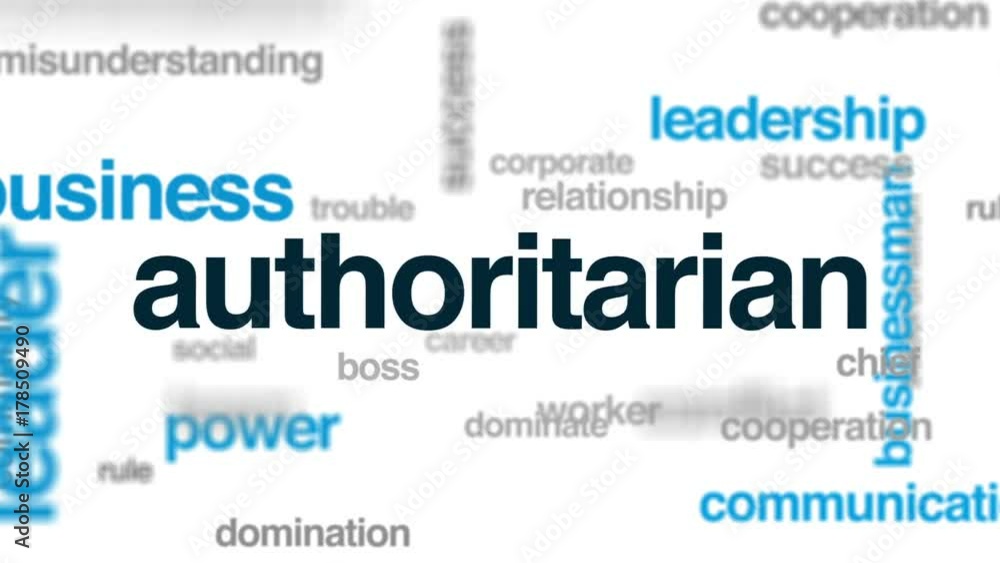Authoritarian animated word cloud, text design animation. Authoritarian animated word cloud, text design animation.