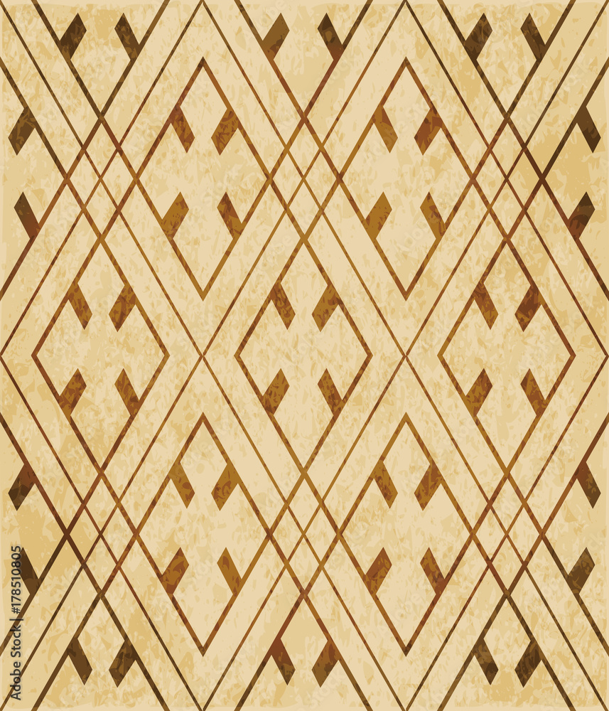 Retro brown watercolor texture grunge seamless background check rhomb geometry cross frame Retro brown watercolor texture grunge seamless background check rhomb geometry cross frame