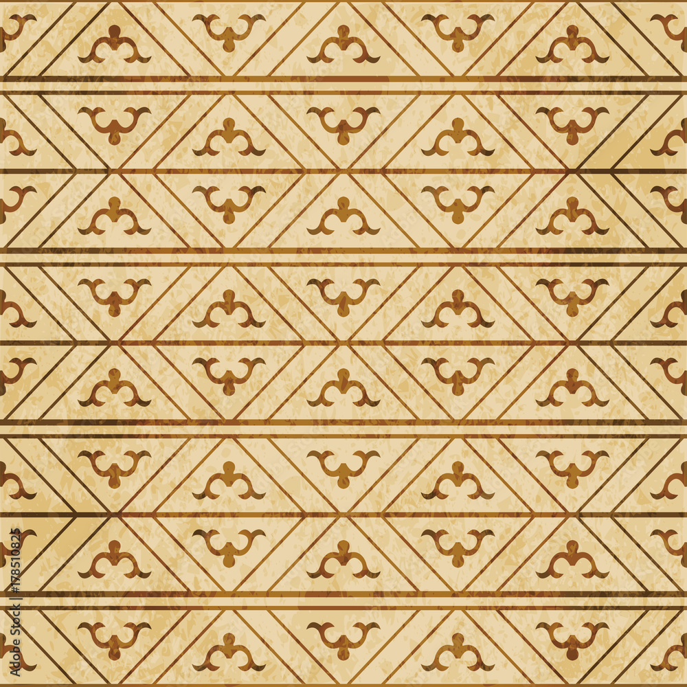 Retro brown watercolor texture grunge seamless background geometry check cross frame line Retro brown watercolor texture grunge seamless background geometry check cross frame line
