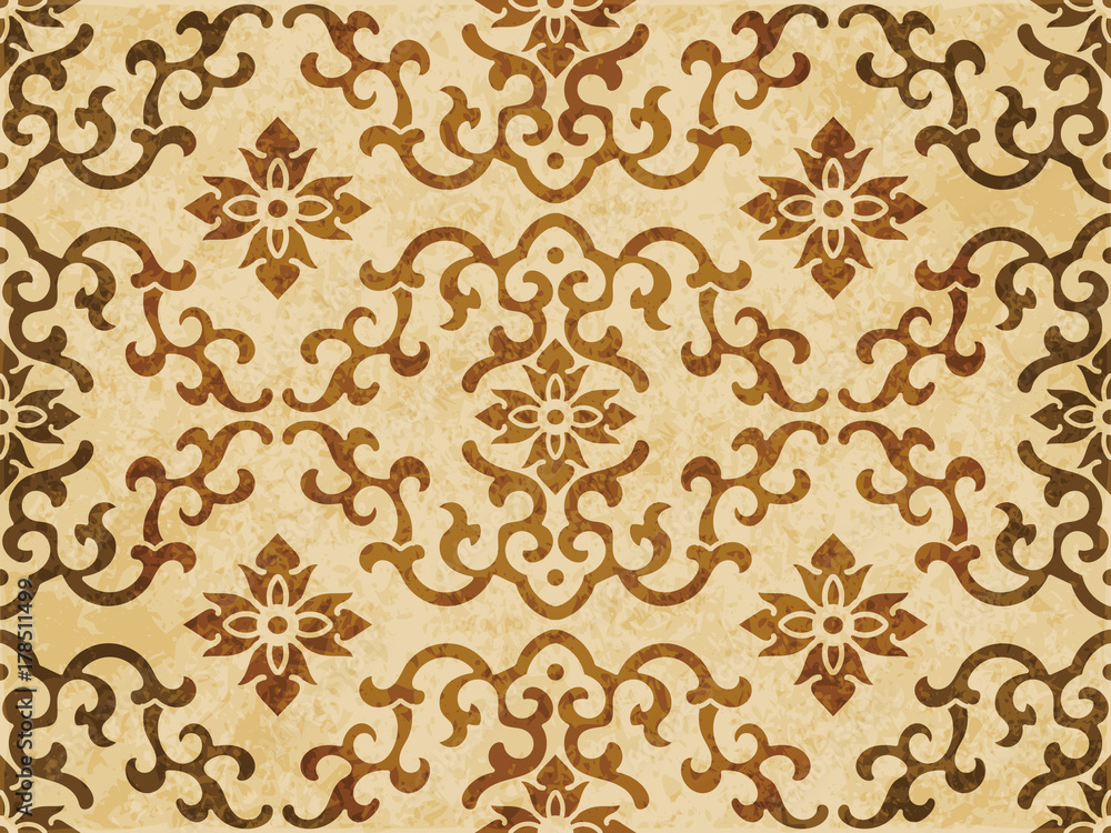 Retro brown watercolor texture grunge seamless background wave curve spiral flower cross Retro brown watercolor texture grunge seamless background wave curve spiral flower cross