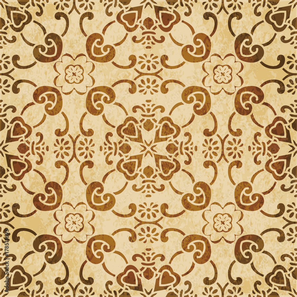 Retro brown watercolor texture grunge seamless background curve cross frame flower Retro brown watercolor texture grunge seamless background curve cross frame flower