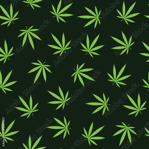 Seamless pattern with cannabis