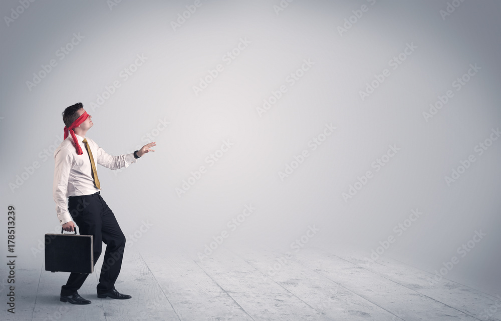 Businessman with blindfolds Businessman with blindfolds