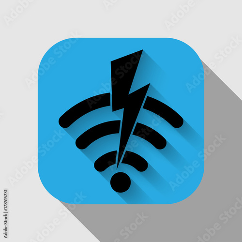 The Key Reinstallation Attack (KRACK), Wi-Fi security is serious threat for internet connection, Cyber Security concept icon with long shadows