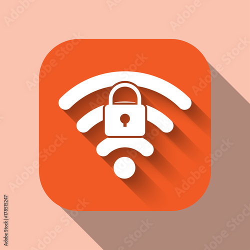 The Key Reinstallation Attack (KRACK), Wi-Fi security is serious threat for internet connection, Cyber Security concept icon with long shadows photo