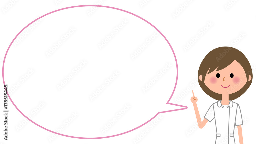 指をさす看護師　ふきだし