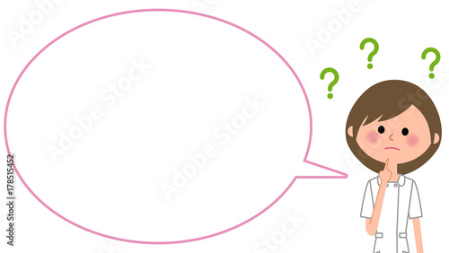 疑問を持つ看護師　ふきだし