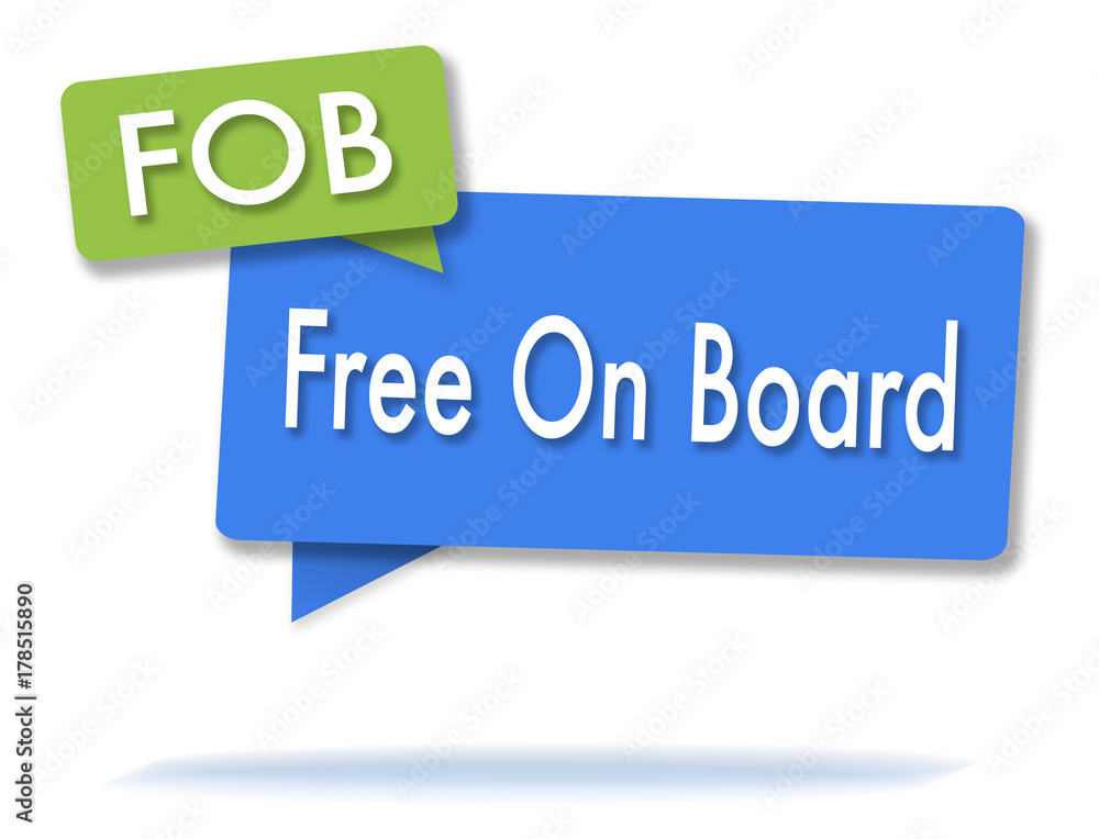 FOB incoterms initals in colored bubbles FOB incoterms initals in colored bubbles
