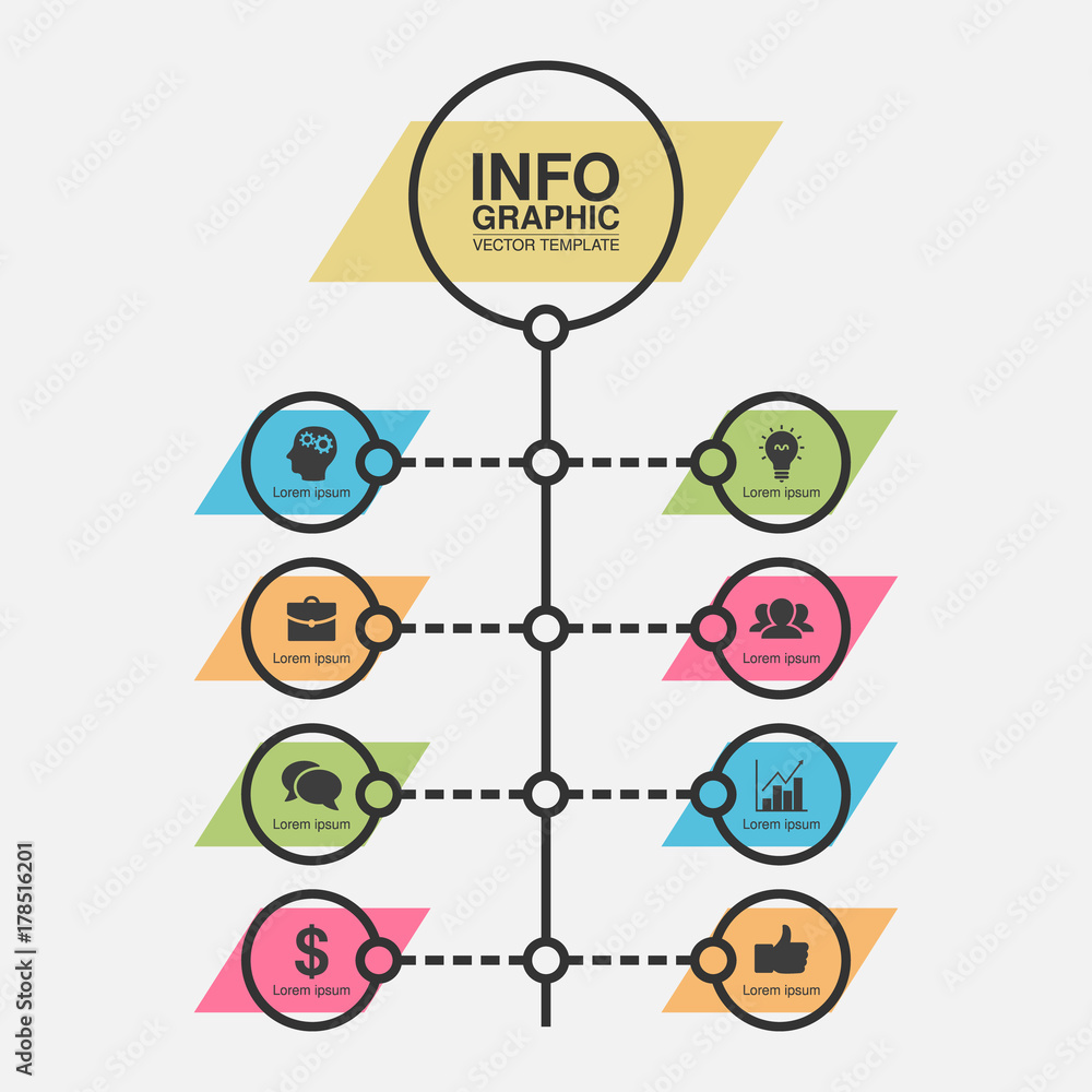 Vector infographic template for diagram, graph, presentation, chart, business concept with 8 options. Vector infographic template for diagram, graph, presentation, chart, business concept with 8 options.