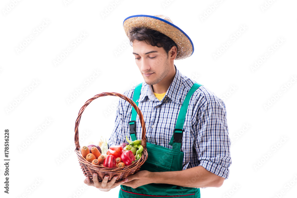 Young farmer isolated on the white background Young farmer isolated on the white background
