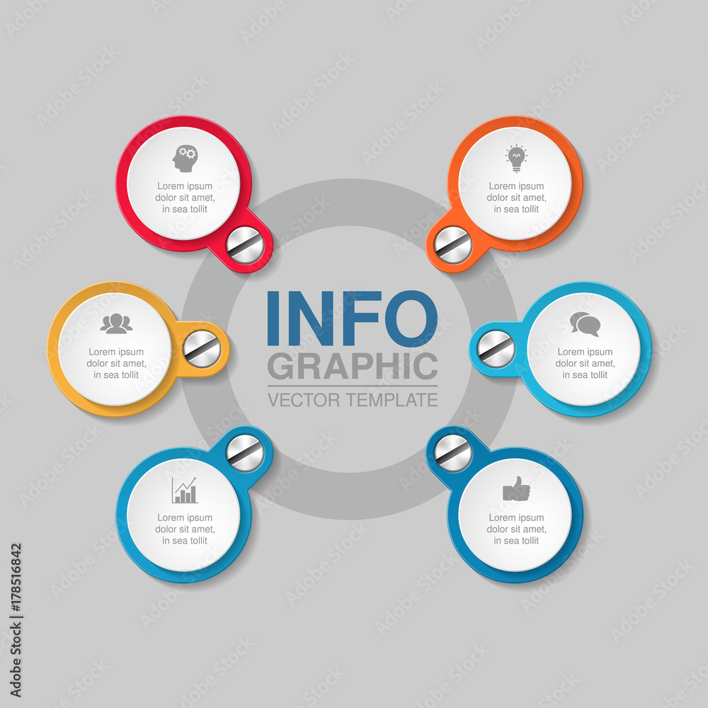 Obraz premium Vector infographic template for diagram, graph, presentation, chart, business concept with 6 options.