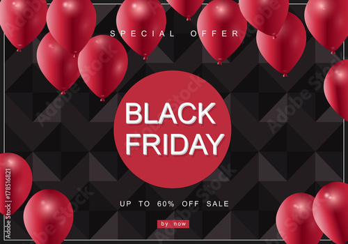 Black Friday, Big Sale, creative template on flat design photo