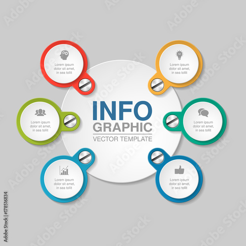 Vector infographic template for diagram, graph, presentation, chart, business concept with 6 options.